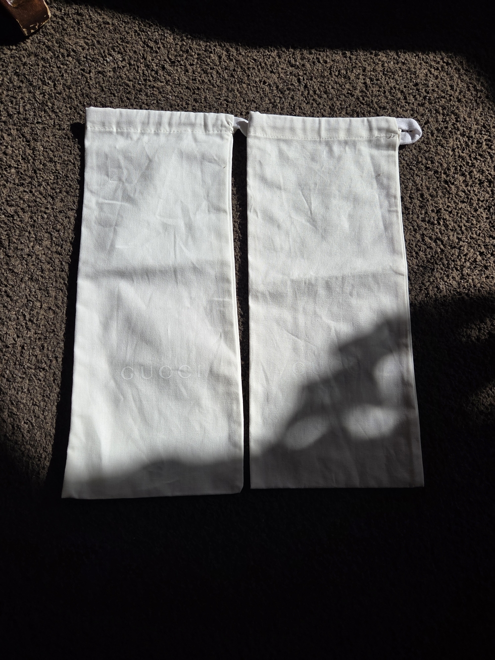 Gucci White Drawstring Shoe Dust Bags - Pair